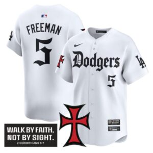 Freddie Freeman Jersey #5 Dodgers Faith Glory Edition Vapor Premier Limited Stitched White