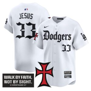 Jesus Jersey #33 Dodgers Faith Glory Edition Vapor Premier Limited Stitched White