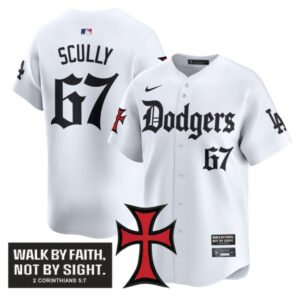 Vin Scully Jersey #67 Dodgers Faith Glory Edition Vapor Premier Limited Stitched White