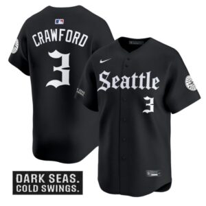J.P. Crawford Jersey #3 Seattle Mariners Deep Sea Gothic Edition Limited Stitched Black