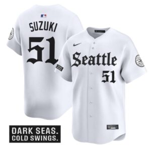 Ichiro Suzuki Jersey #51 Seattle Mariners Deep Sea Gothic Edition Limited Stitched White