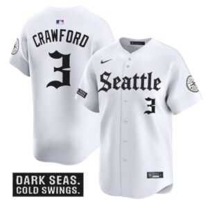 J.P. Crawford Jersey #3 Seattle Mariners Deep Sea Gothic Edition Limited Stitched White