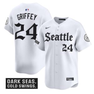 Ken Griffey Jr Jersey #24 Seattle Mariners Deep Sea Gothic Edition Limited Stitched White