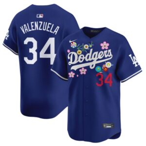 Fernando Valenzuela Jersey #34 Dodgers x Takashi Murakami 2025 Vapor Limited Stitched Royal