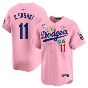 Roki Sasaki Jersey #11 Dodgers x Takashi Murakami 2025 Vapor Limited Stitched Cherry Blossom