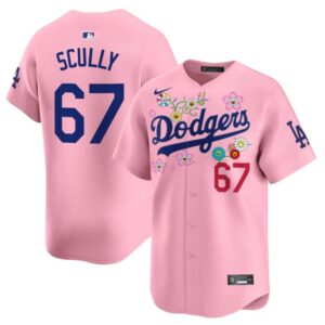 Vin Scully Jersey #67 Dodgers x Takashi Murakami 2025 Vapor Limited Stitched Cherry Blossom