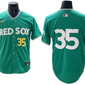Boston Red Sox #35 Garrett Crochet Green 2025 City Connect Limited Jersey