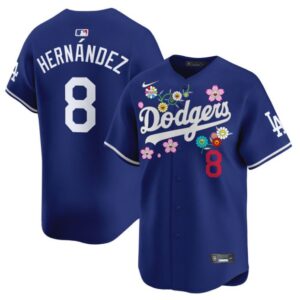 Kike Hernandez Jersey #8 Dodgers x Takashi Murakami 2025 Vapor Limited Stitched Royal