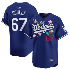 Vin Scully Jersey #67 Dodgers x Takashi Murakami 2025 Vapor Limited Stitched Royal