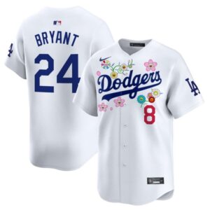 Kobe Bryant Jersey #24 Dodgers x Takashi Murakami 2025 Vapor Limited Stitched White