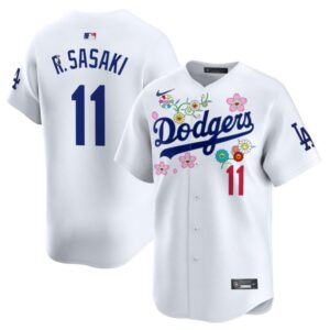 Roki Sasaki Jersey #11 Dodgers x Takashi Murakami 2025 Vapor Limited Stitched White