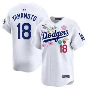 Yamamoto (Kanji) Jersey #18 Dodgers x Takashi Murakami 2025 Vapor Stitched White