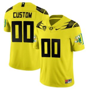 Custom Oregon Ducks Jersey Duck Logo Name and Number Football Yellow