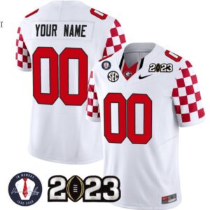 Custom Georgia Bulldogs Jersey Name and Number Football 2023 Vince Dooley Patch White Limited All Stitched