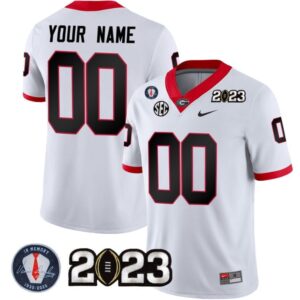 Custom Georgia Bulldogs Jersey Name and Number Football 2023 Vince Dooley Patch Regular White All Stitched