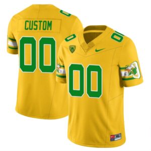 Custom Oregon Ducks Jersey Name and Number ?Mighty Oregon? Throwback Football Style 1 Yellow