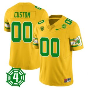 Custom Oregon Ducks Jersey Name and Number Honor Spencer Webb Patch Football Yellow