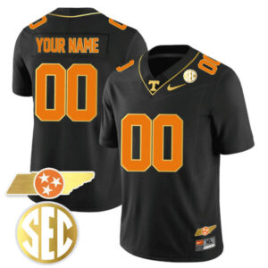 Custom Tennessee Volunteers Jersey Name and Number ?Checkerboard? Gold Limited College Football Stitched ? Black