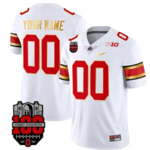 Custom Ohio State Buckeyes Jersey Name and Number College Football Stitched Gold Trim White