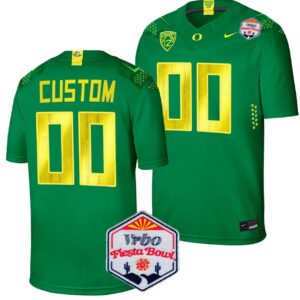 Custom Oregon Ducks Jersey Name and Number Fiesta Bowl Patch 2024 Football Green