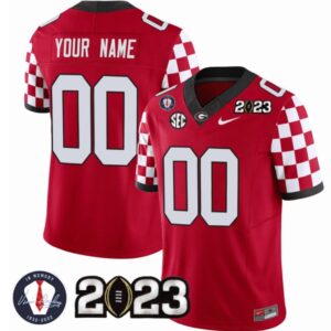 Custom Georgia Bulldogs Jersey Name and Number Football 2023 Vince Dooley Patch Red All Stitched