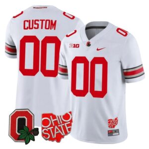 Custom Ohio State Jersey Name and Number College Football Stitched Logo Patch White