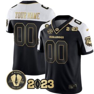 Custom Georgia Bulldogs Jersey Name and Number Football 2023 Vince Dooley Patch Alternate All Stitched