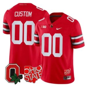 Custom Ohio State Jersey Name and Number College Football Stitched Logo Patch Scarlet