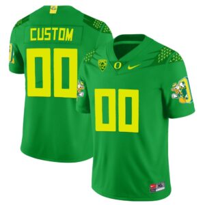 Custom Oregon Ducks Jersey Duck Logo Name and Number Football Green