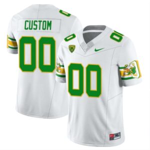 Custom Oregon Ducks Jersey Name and Number ?Mighty Oregon? Throwback Football Style 1 White