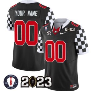 Custom Georgia Bulldogs Jersey Name and Number Football 2023 Vince Dooley Patch Black Limited All Stitched