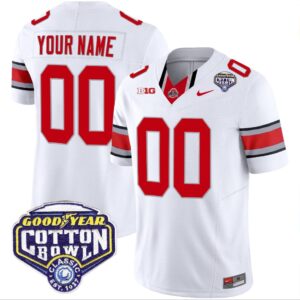 Custom Ohio State Jersey Name and Number Cotton Bowl Patch Vapor Football White