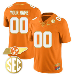 Custom Tennessee Volunteers Jersey Name and Number ?Checkerboard? Gold Limited College Football Stitched ? Orange