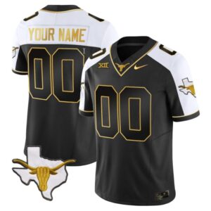 Custom Texas Longhorn Jersey Name and Number Gold Vapor Limited College Football Alternate