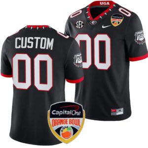 Custom Georgia Bulldogs Jersey Name and Number Orange Bowl Patch 2023 College Football Black