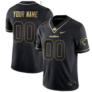 Custom Penn State Nittany Lions Jersey Name and Number College Football All Stitched Black Gold
