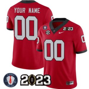 Custom Georgia Bulldogs Jersey Name and Number Football 2023 Vince Dooley Patch Regular Red All Stitched