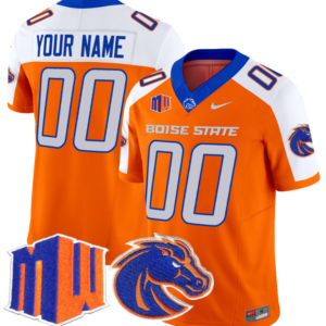 Custom Boise State Broncos Jersey Name and Number Vapor Limited College Football Stitched Orange Alternate