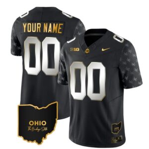 Custom Ohio State Buckeyes Jersey Name and Number College Football Stitched Alternate Gold Black Limited