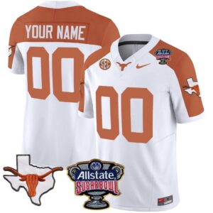Custom Texas Longhorns Jersey Name and Number Sugar Bowl Patch Football Inverted