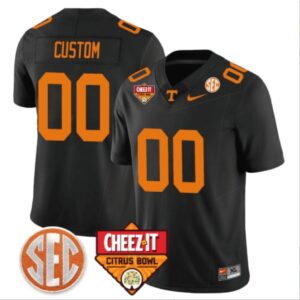 Custom Tennessee Vols Jersey Name and Number Football Cheez It Citrus Bowl Patch Black