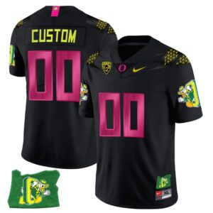 Custom Oregon Ducks Jersey Oregon State Patch Name and Number Football Cancer