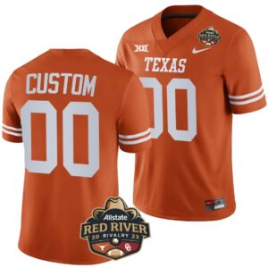 Custom Texas Longhorns Jersey Name and Number 2023 Allstate Red River Rivalry?Orange?Football