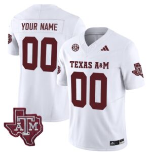 Custom Texas A&M Aggies Jersey Name and Number Vapor Limited College Football Stitched White