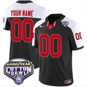 Custom Ohio State Jersey Name and Number Cotton Bowl Patch Vapor Football Black Alternate
