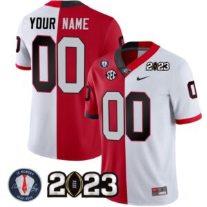 Custom Georgia Bulldogs Jersey Name and Number Football 2023 Vince Dooley Patch Split All Stitched