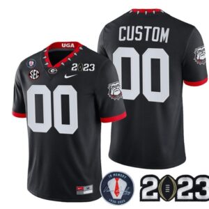 Custom Georgia Bulldogs Jersey Name and Number Football 2023 Vince Dooley Patch Regular Black All Stitched