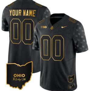 Custom Ohio State Buckeyes Jersey Name and Number College Football Stitched Alternate Black Gold