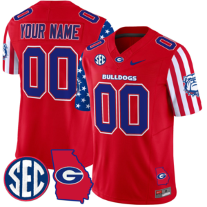 Custom Georgia Bulldogs Jersey Name and Number American Style Vapor Limited Football Stitched Red
