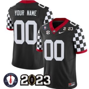 Custom Georgia Bulldogs Jersey Name and Number Football 2023 Vince Dooley Patch Black All Stitched